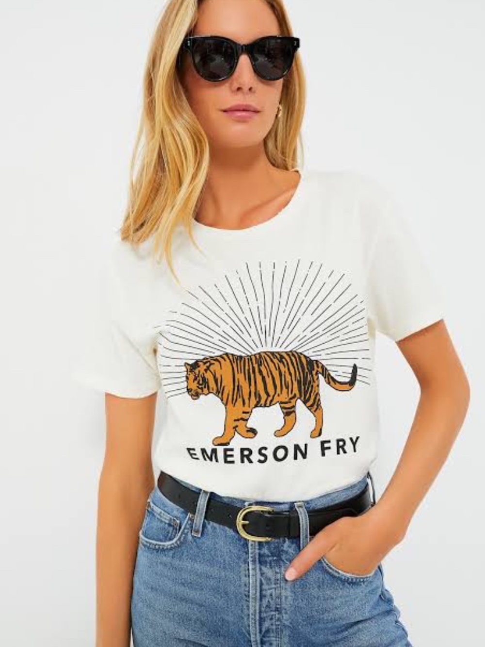 EMERSON FRY Ivory Tiger Tee Size Small